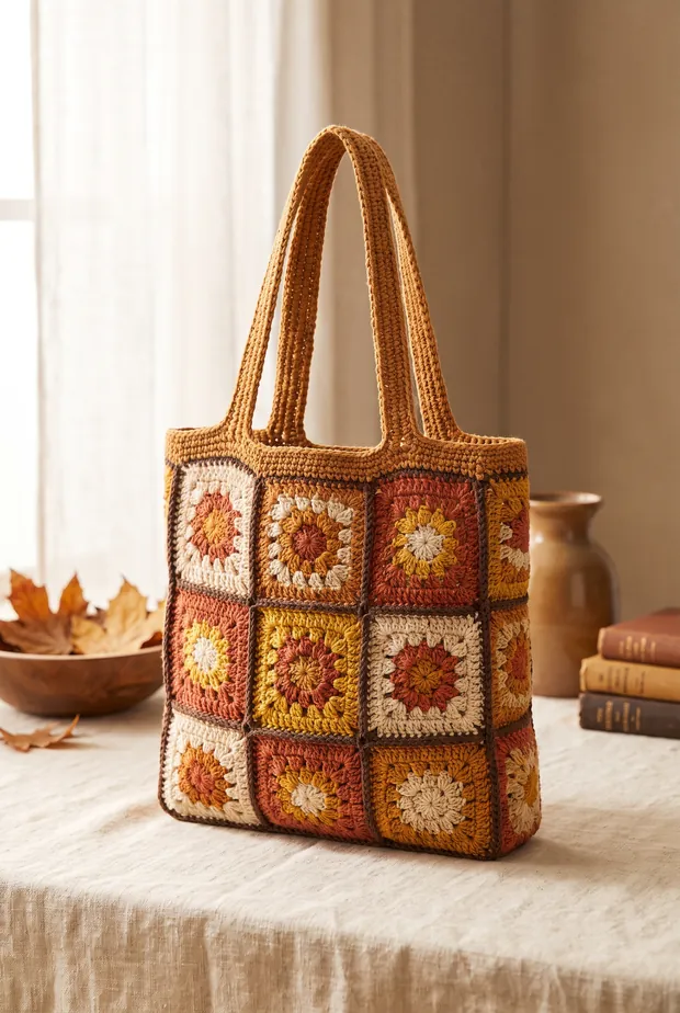 Bolso patchwork a crochet